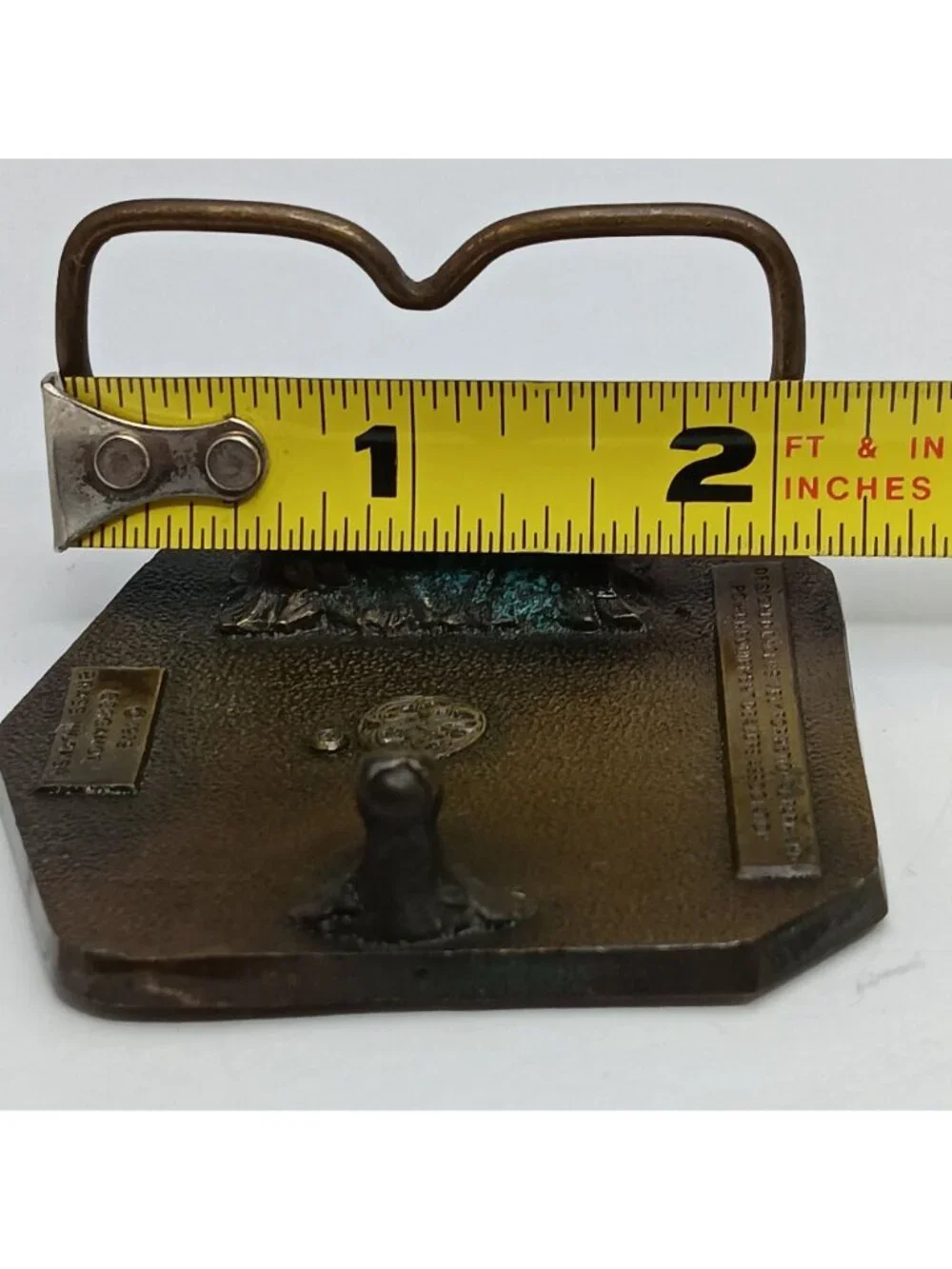 Vintage 1979 NFPEDA Bergamot Brass Works Belt Buckle Farming Supply with Tractor